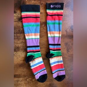 FIGS “Love is Love” Striped compression socks-M-Rainbow/Black